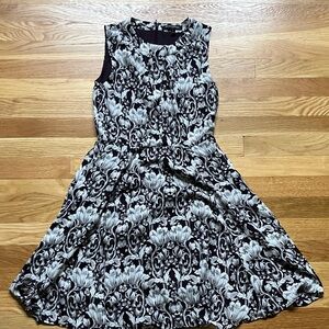 Banana Republic Maroon and White Floral Midi Dress